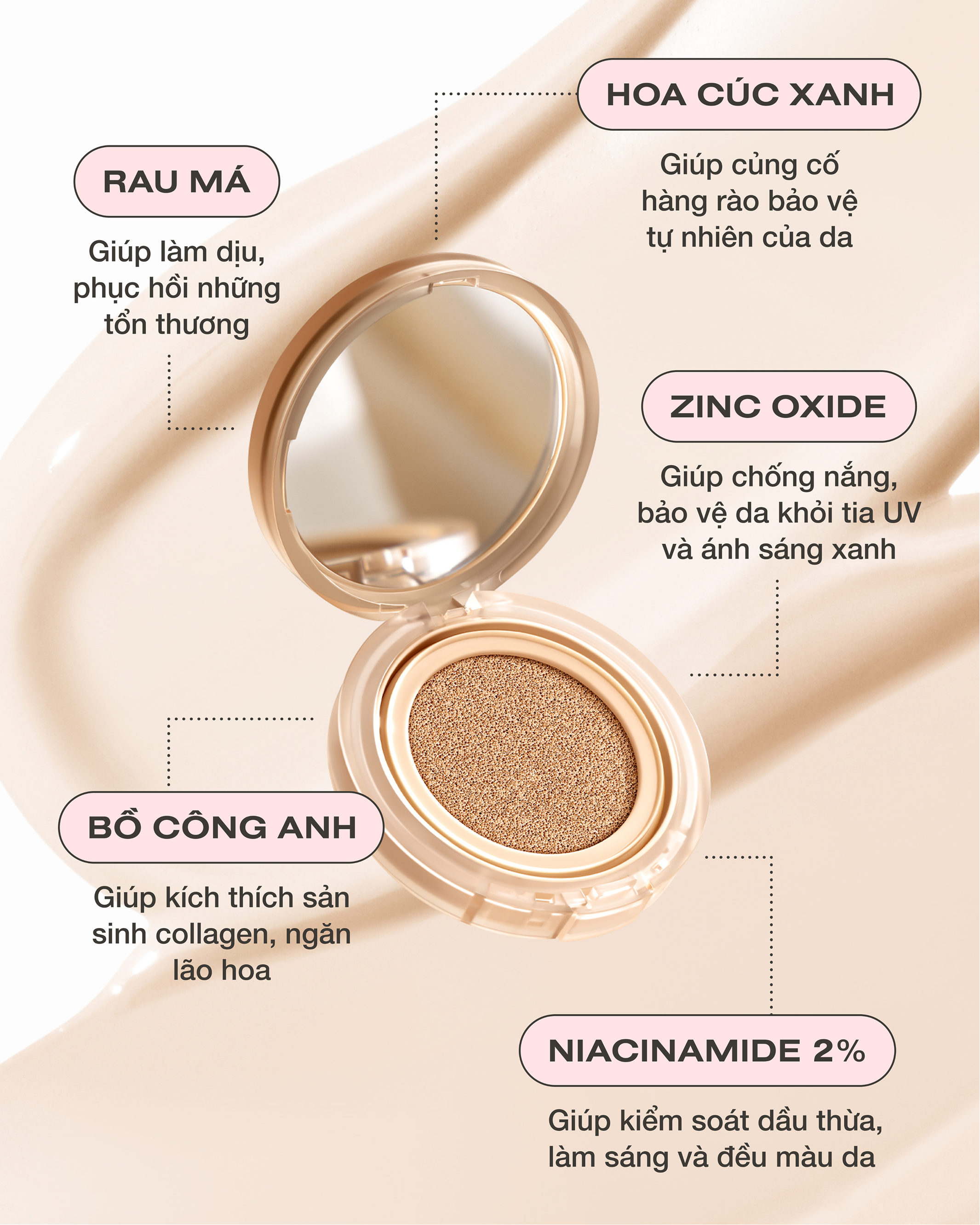 Phấn Nước Mịn Lì Lâu Trôi OFÉLIA Uncovered Longwear Cushion SPF50+/PA++++
