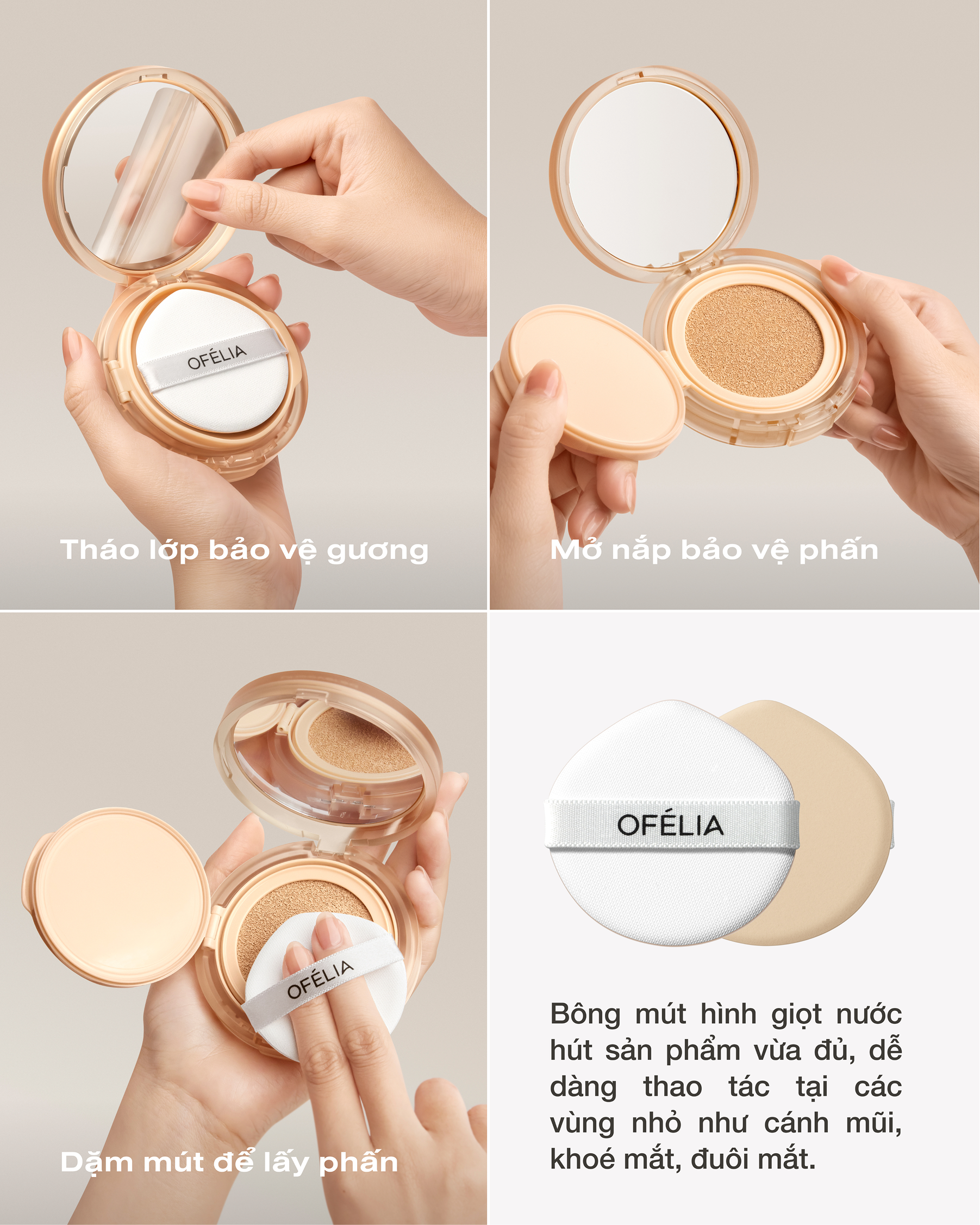 Phấn Nước Mịn Lì Lâu Trôi OFÉLIA Uncovered Longwear Cushion SPF50+/PA++++