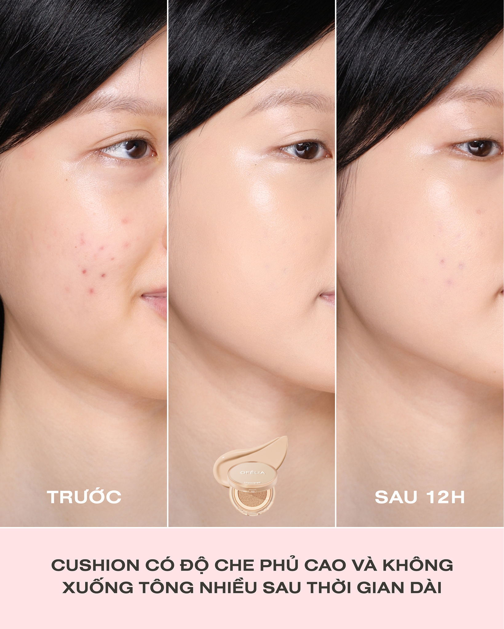 Phấn Nước Mịn Lì Lâu Trôi OFÉLIA Uncovered Longwear Cushion SPF50+/PA++++